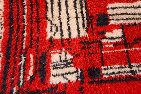 Red Moroccan rug, Premium Beni Ourain Rug, Soft Beni wool rug, Handwoven In Atlas Mountains 9.3 ft X 6.5 ft - wool berber rug- berber rugs