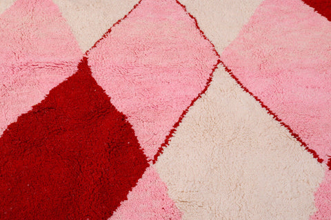 Beni ourain rug- Authentic Moroccan Rug- Moroccan rug Pink - Beni ourain 9.7 ft X 6.8 ft - wool berber rug- Singh pink rug - Moroccan rug