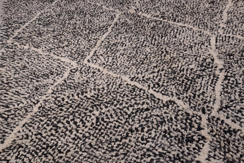 Moroccan Beniourain Rug 10ft X 6.5ft - Beni Rug Black carpet - Living Room Rug - Bohemian Berber Rug - Handmade Wool Rug - Khamsadesign Rugs