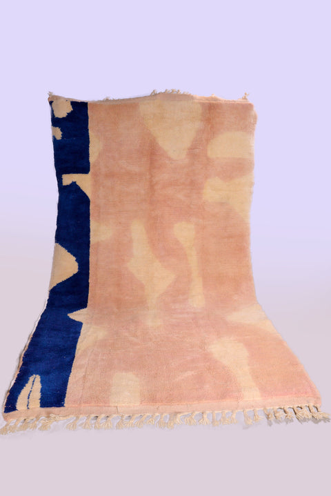 Soft Moroccan Pink Rug, Rug For Living Room, Beni Ourain Rug, Pink Wool Rug 5,5 ft X 9,3 ft rug, boho area rug -beniourain rug. berber rug