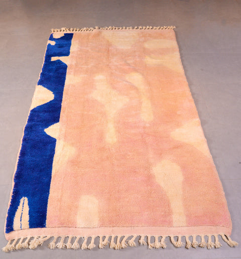 Soft Moroccan Pink Rug, Rug For Living Room, Beni Ourain Rug, Pink Wool Rug 5,5 ft X 9,3 ft rug, boho area rug -beniourain rug. berber rug