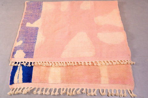 Soft Moroccan Pink Rug, Rug For Living Room, Beni Ourain Rug, Pink Wool Rug 5,5 ft X 9,3 ft rug, boho area rug -beniourain rug. berber rug