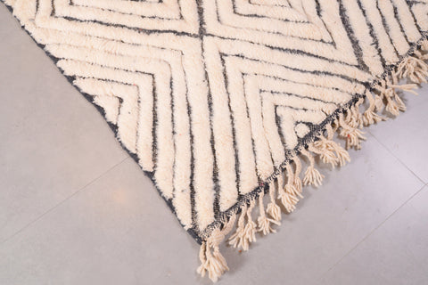 Black And White Rug,White Rugs For Living Room,Beni Ourain 4.7 ft x 7.7 ft Carpet,White Rugs For Living Room,Bohemian Berber Moroccan Rug