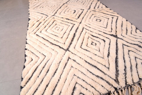 Black And White Rug,White Rugs For Living Room,Beni Ourain 4.7 ft x 7.7 ft Carpet,White Rugs For Living Room,Bohemian Berber Moroccan Rug