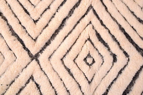Black And White Rug,White Rugs For Living Room,Beni Ourain 4.7 ft x 7.7 ft Carpet,White Rugs For Living Room,Bohemian Berber Moroccan Rug