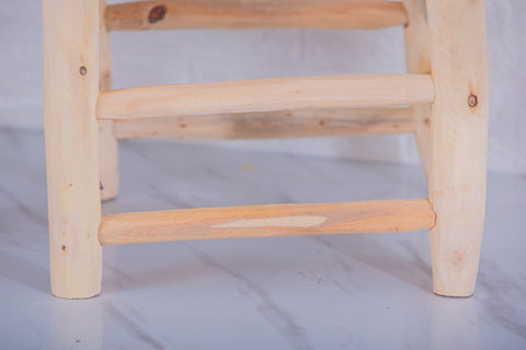 Tabouret marocain en bois et tressé
