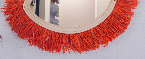 Miroir Raphia Yeux rouges