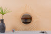 Miroir mural rond en rotin Fleur - décoration murale - écru naturel fait main - Miroir bohème en rotin - Miroir décoratif mural - Miroirs en osier