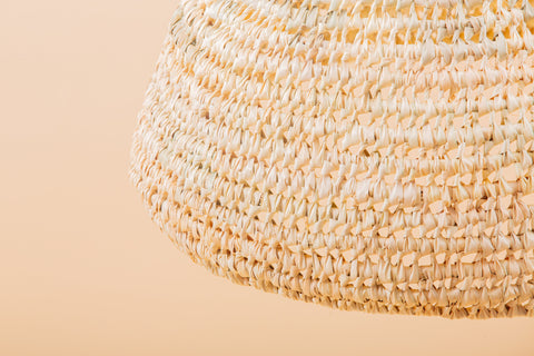 Suspension boule en osier naturel ajouré 50 cm