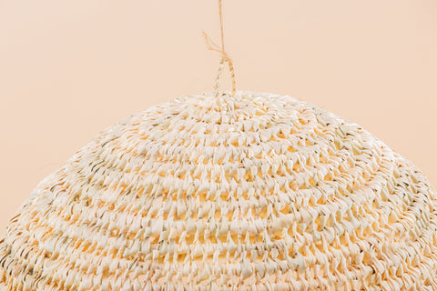 Suspension boule en osier naturel ajouré 50 cm