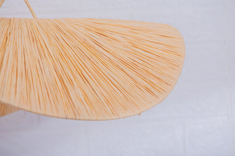 Nouveau style la vague lustre lampe marocaine fait main rotin Suspension en osier naturel, suspension doum ajourée