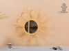 Miroir mural rond en rotin Fleur - décoration murale - écru naturel fait main - Miroir bohème en rotin - Miroir décoratif mural - Miroirs en osier