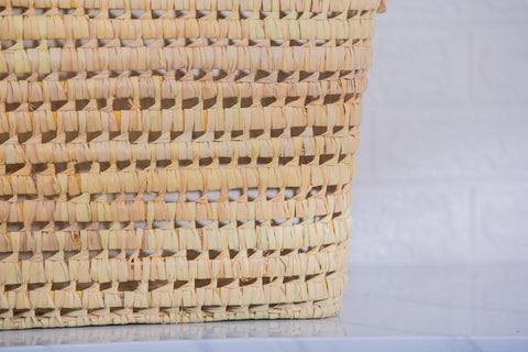 Coffre de rangement en osier - Coffre de rangement et panier en feuille de palmier 60 cm
