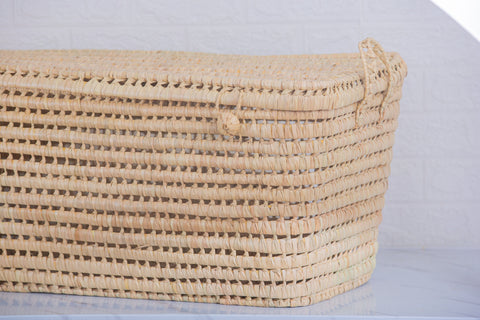 Coffre de rangement Trio en osier - 3 Coffres de rangement en feuilles de palmier Panier de rangement 80+60+50 cm