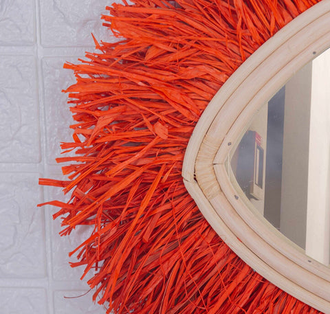 Miroir Raphia Yeux rouges