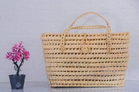 Coffre de rangement en osier - Coffre de rangement et panier en feuille de palmier 50 cm