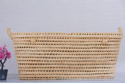 Coffre de rangement en osier - Coffre de rangement et panier en feuille de palmier 80 cm