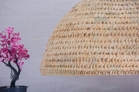 Suspension boule en osier naturel ajouré 50 cm