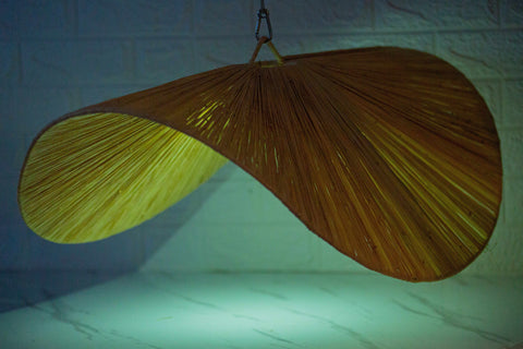 Nouveau style la vague lustre lampe marocaine fait main rotin Suspension en osier naturel, suspension doum ajourée