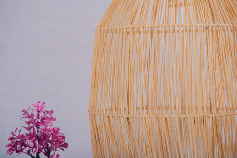 Suspension cloche en raphia Abat-jour H60 cm
