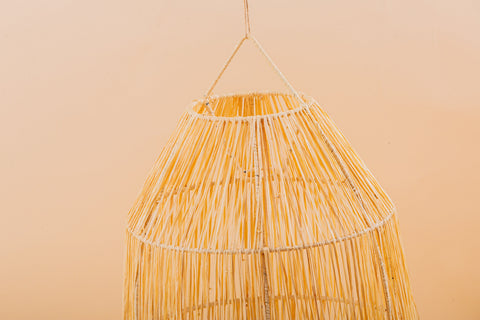 Suspension cloche en raphia Abat-jour H60 cm