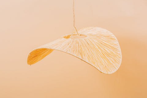 Nouveau style la vague lustre lampe marocaine fait main rotin Suspension en osier naturel, suspension doum ajourée