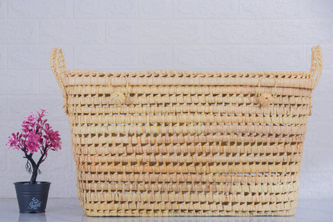 Coffre de rangement en osier - Coffre de rangement et panier en feuille de palmier 60 cm