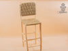 Chaise haute de bar en bois et corde, tabouret de bar