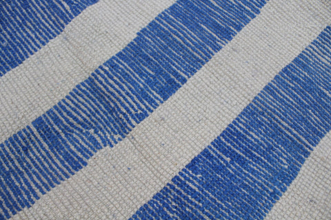Moroccan Mrirt Area Rug: Handmade Wool Rug with a Distinctive Blue and White Design 9 ft X 11 ft Premium quality rug, Modern artwork