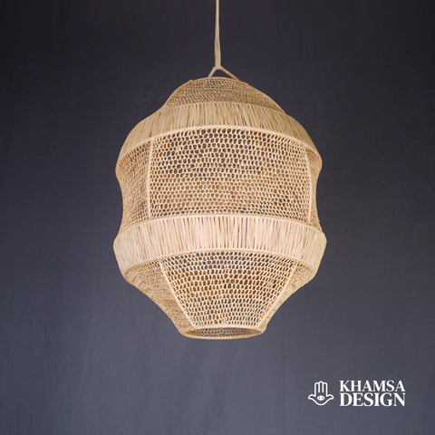Suspension cloche en raphia Abat-jour