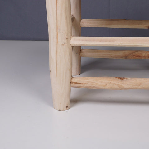 Tabouret marocain en bois et tressé