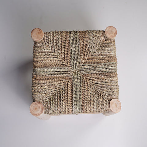 Tabouret marocain en bois et tressé