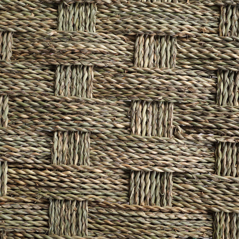 Banc marocain en bois massif et tissage naturel