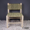 Fauteuil marocain artisanal en bois avec assise en corde