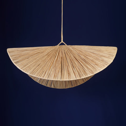 Nouveau style la vague lustre lampe marocaine fait main rotin Suspension en osier naturel, suspension doum ajourée