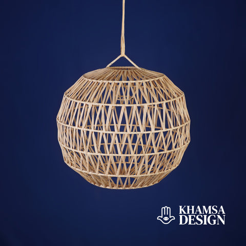 Suspension en raphia abat-jour H40 cm