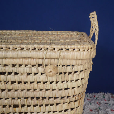 Coffre de rangement en osier - Coffre de rangement et panier en feuille de palmier 60 cm