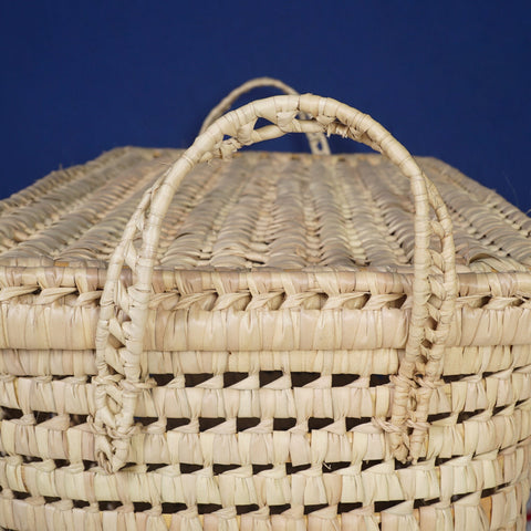 Coffre de rangement en osier - Coffre de rangement et panier en feuille de palmier 60 cm