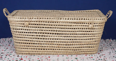 Coffre de rangement en osier - Coffre de rangement et panier en feuille de palmier 80 cm