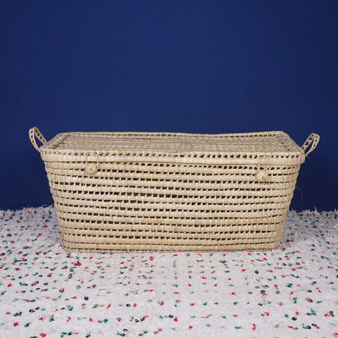 Coffre de rangement Trio en osier - 3 Coffres de rangement en feuilles de palmier Panier de rangement 80+60+50 cm