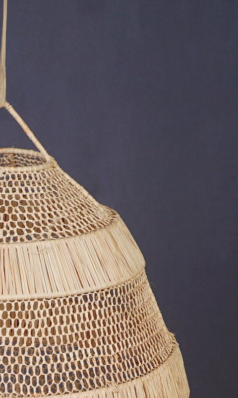 Suspension cloche en raphia Abat-jour