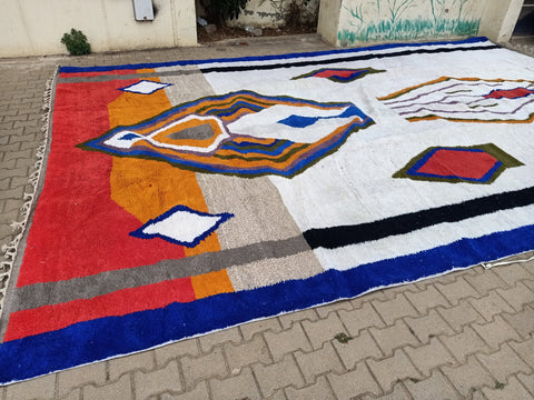 Moroccan Beniourain Rug 13 ft X 19.6 ft - Beni Rug White carpet - Living Room Rug - Bohemian Berber Rug - Handmade Wool Rug