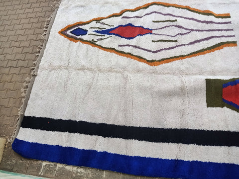Moroccan Beniourain Rug 13 ft X 19.6 ft - Beni Rug White carpet - Living Room Rug - Bohemian Berber Rug - Handmade Wool Rug