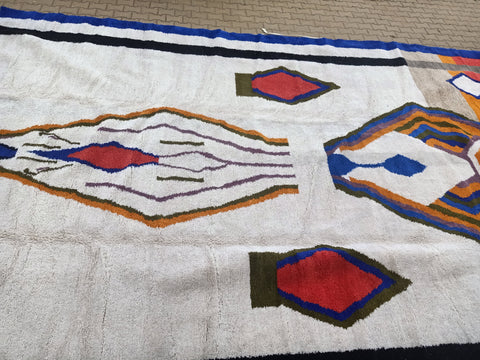 Moroccan Beniourain Rug 13 ft X 19.6 ft - Beni Rug White carpet - Living Room Rug - Bohemian Berber Rug - Handmade Wool Rug