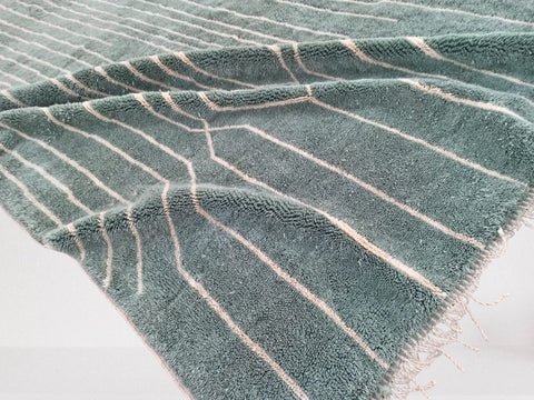 Moroccan rug with attractive modern design, Mrirt rug 9 ft X 12.4 ft moroccan rug, Beni ourain rug, Teppish ,Green Olive and White rug
