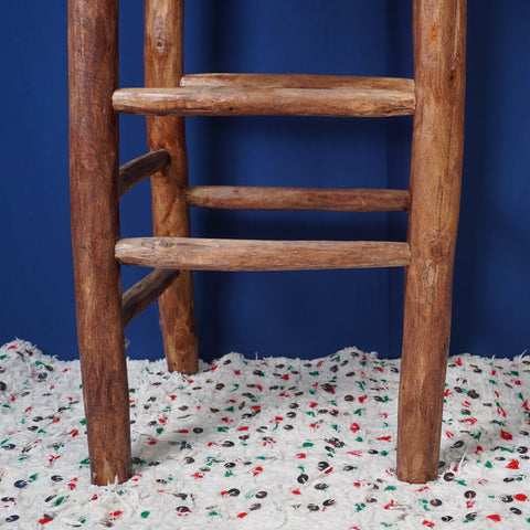 Tabouret de bar marocain en bois de laurier 80 cm