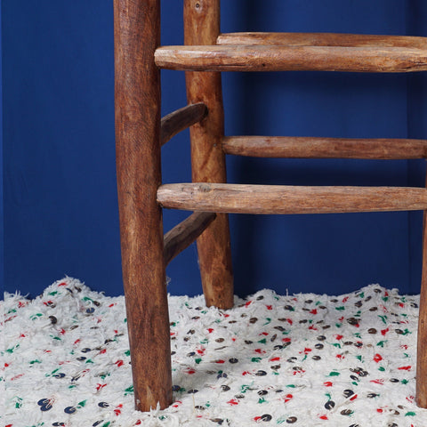 Tabouret de bar marocain en bois de laurier 80 cm