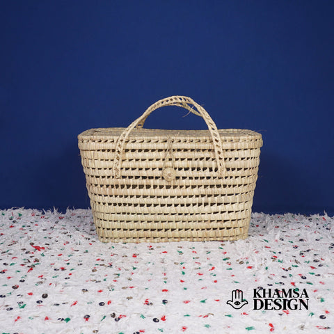 Coffre de rangement en osier - Coffre de rangement et panier en feuille de palmier 50 cm