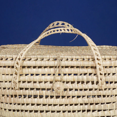 Coffre de rangement en osier - Coffre de rangement et panier en feuille de palmier 50 cm