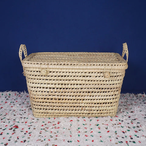 Coffre de rangement Trio en osier - 3 Coffres de rangement en feuilles de palmier Panier de rangement 80+60+50 cm